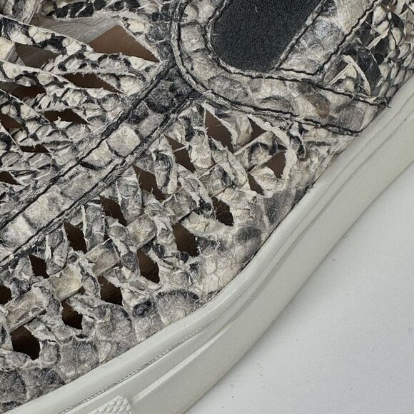 Tory Burch Womens Shoes Size 11 Huarache Weave Snakeskin Leather Slip On Sneaker - Picture 16 of 16